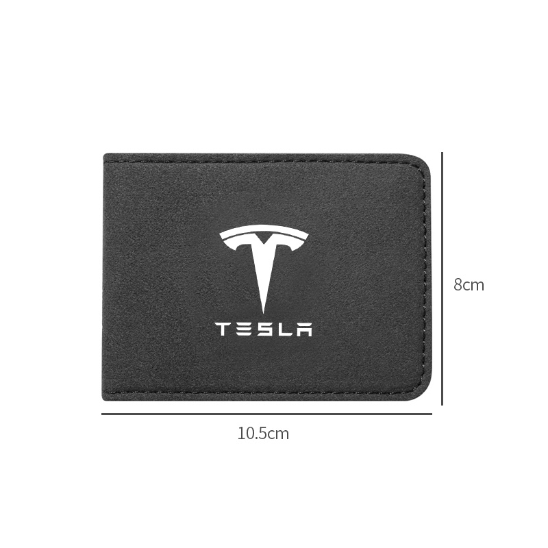 1 Túi Da Đen Đựng Bằng Lái Xe Hơi Tesla Model 3 X Y