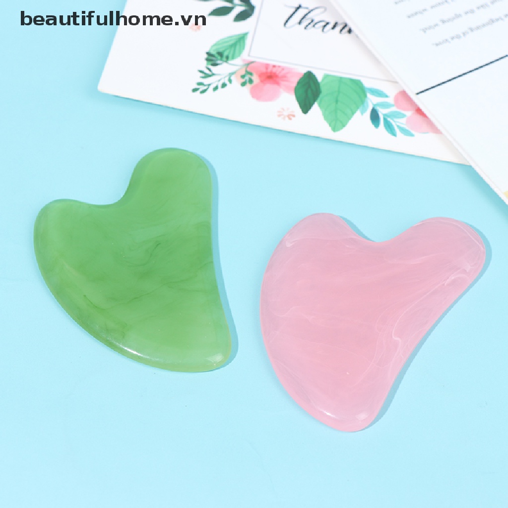 Dụng Cụ Mát Xa Gua Sha Bằng Đá Ngọc Bích Tự Nhiên Xóa Nếp Nhăn