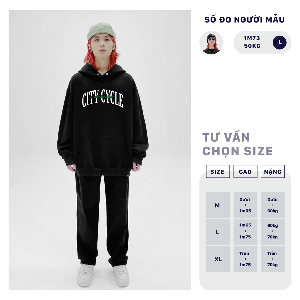 Áo hoodie local brand Minimalist City Cycle nỉ bông form rộng oversize unisex