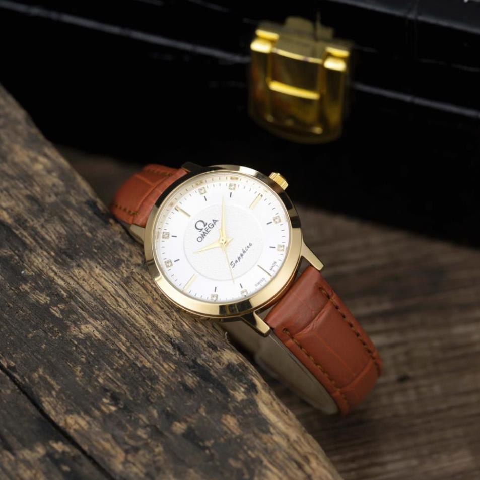 Đồng hồ nữ Omega máy pin dây cao su cao cấp có bảo hành DHN300 shopmau