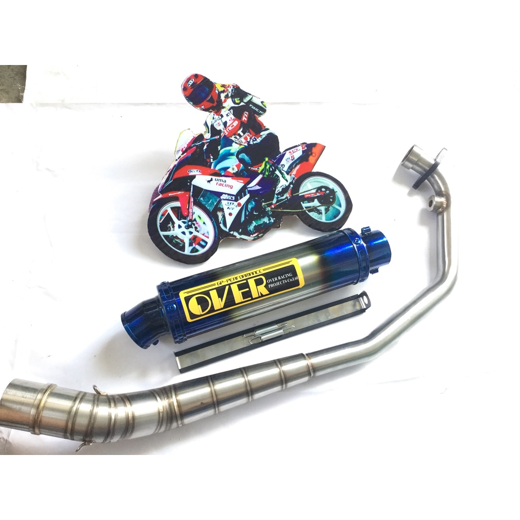 Bộ pô over full cổ 2 khúc inox 304 exciter, WINER, SONIC, satria, RAIDER FI, GSX