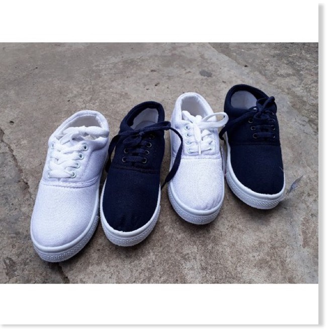 Giày bata trắng asia nam cột buộc dây và xanh đen đi học đi lễ