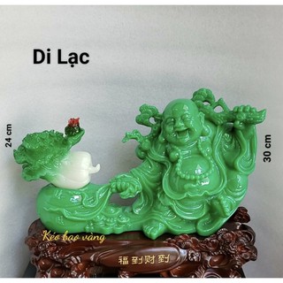 tượng di lặc kéo bao tiền và bắp cải phong thủy,xanh Ngọc