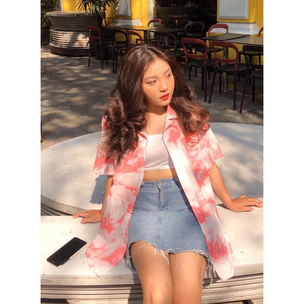 Áo sơ mi tay ngắn Vân Mây Cloud mede nam nữ Tay Ngắn [ Form UNISEX ] | BigBuy360 - bigbuy360.vn