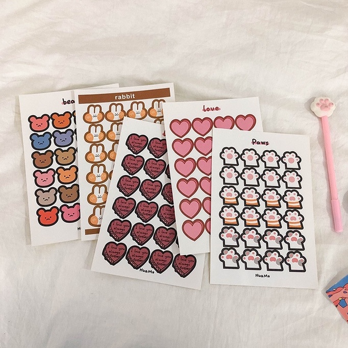 Sticker dán hộp hoạt hình nhiều mẫu,trang trí điện thoại, máy tính, sổ vở, kệ, hộp văn phòng phẩm