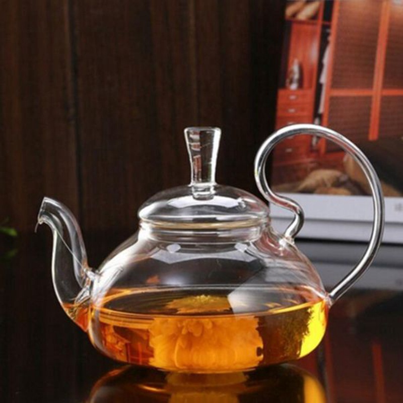 650ml chịu nhiệt cao Tay cầm cà phê hoa Bình trà thủy tinh nở Ấm trà thủy tinh với bộ lọc