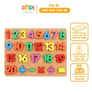 Bảng Gỗ Nổi Số 0-20 Và Phép Tính| Đồ chơi Ghép hình Montessori giúp bé phát triển tư duy toán học