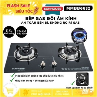 Bếp gas âm kính sunhouse mama mmb6632