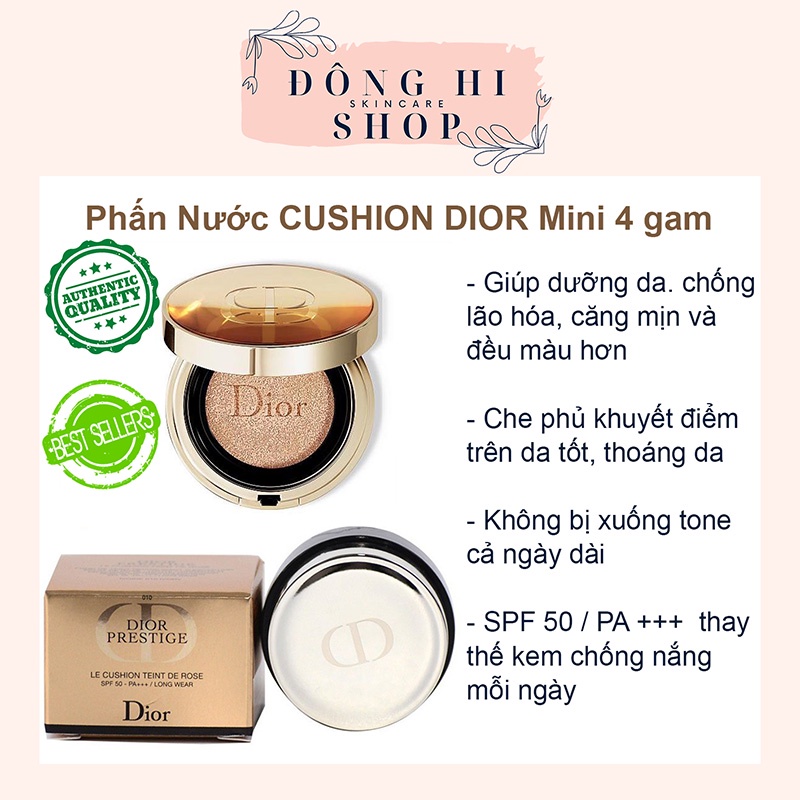 Phấn Nước CUSHION DIOR ⚡SPF 50 - PA +++⚡ Mini 4 gam, giúp dưỡng da, chống lão hóa, thay thế kem chống nắng