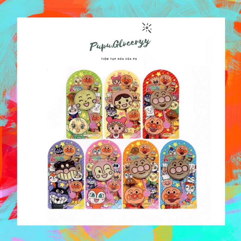 Kẹo mút socola Anpanman Fujiya Nhật Bản 12g