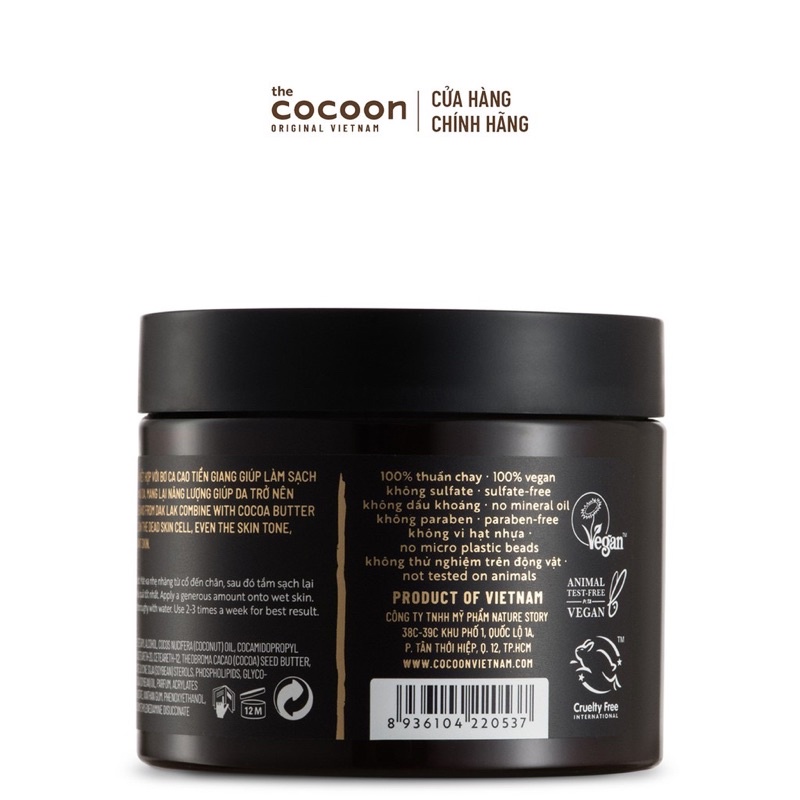 Tẩy da chết cơ thể cà phê Đắk Lắk Cocoon 200ML