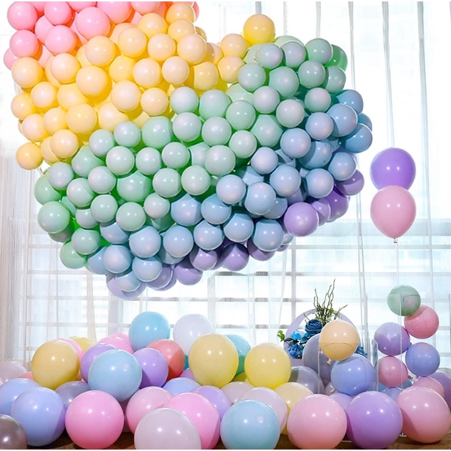 Bong Bóng latex Dày Màu macaron 1 10 inch Bán Sỉ Trang Trí Tiệc Cưới Sinh Nhật