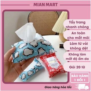 Khăn ướt tẩy trang gói 20 khăn, giấy ướt tẩy trang - Mianmart