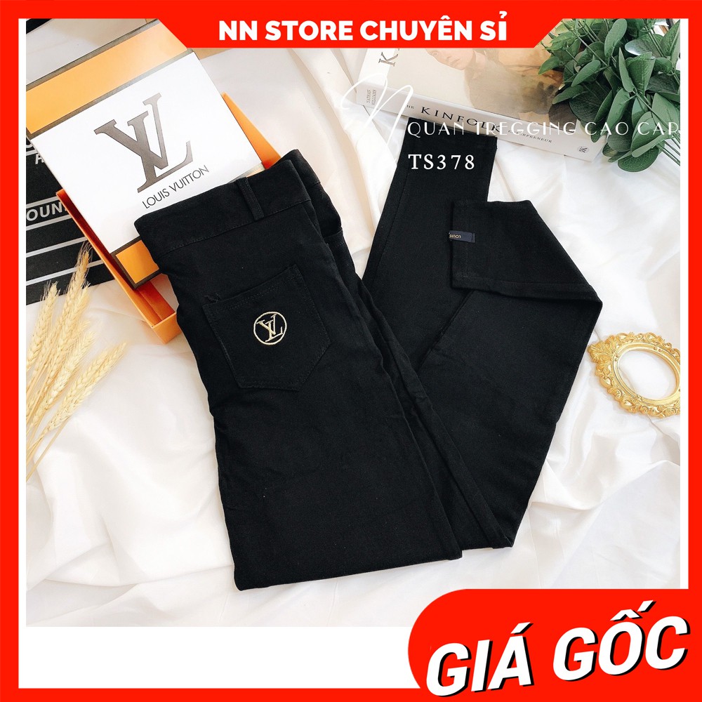 Quần tregging nữ lưng cạp cao dài dáng thun umi ôm bó legging skinny vải co giãn màu đen TS378