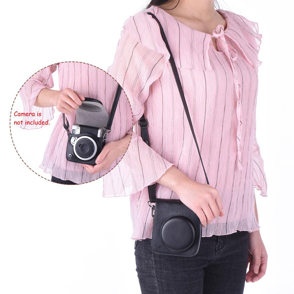 Túi da có dây đeo đựng bảo vệ máy ảnh mini Fujifilm Instax Mini 90
