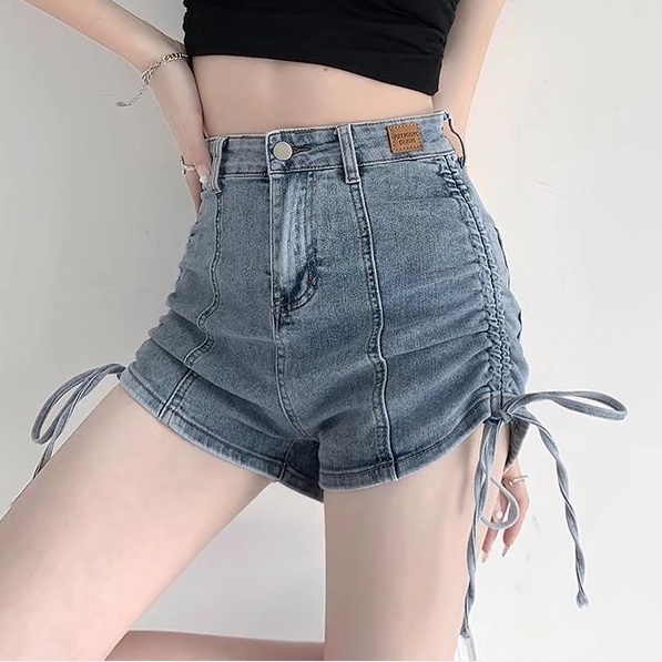 Quần Short Lưng Cao Rút Dây Kiểu Hàn Quốc Thời Trang Cho Nữ