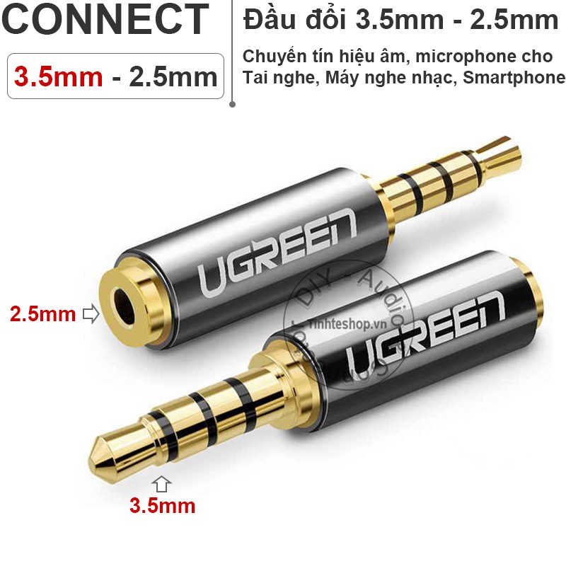 Đầu chuyển 3.5mm sang 2.5mm UGREEN 20502 - Jack cắm tai nghe 3.5mm cái sang 2.5mm đực