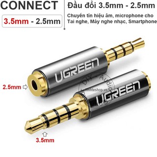 Đầu chuyển 3.5 sang 2.5 UGREEN 20502 - Jack cắm tai nghe 3.5mm cái sang 2.5mm đực