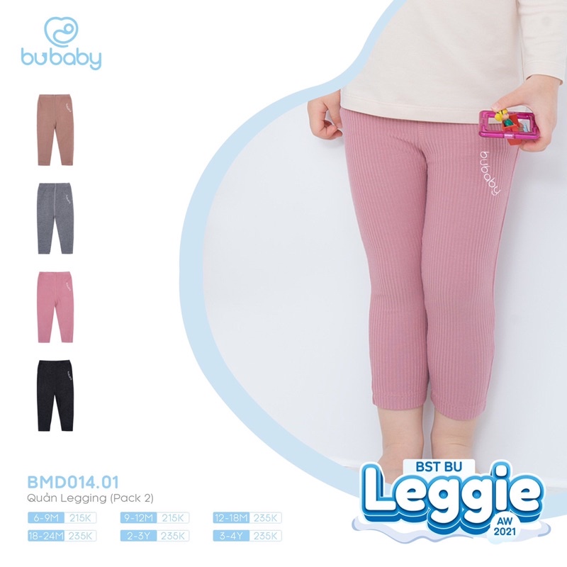 Bu baby - Sét 2 quần Legging bé gái BMD014.01