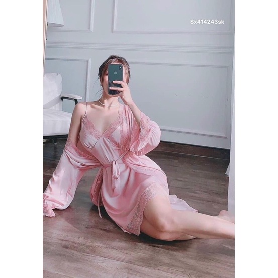 Sét Đầm Ngủ Ren Quyến Rũ, Váy Ngủ Có Đệm Kèm Choàng Lụa Cao Cấp Sẵn Tại NAMI STORE | BigBuy360 - bigbuy360.vn