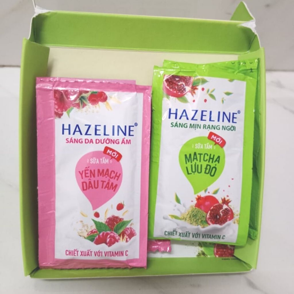 12 Gói Sữa Tắm Hazeline giữ ẩm trắng sáng da yến mạch và dâu tằm/ matcha lựu đỏ gói 4,5g-Gói rời - T-ONE SHOP(2021)
