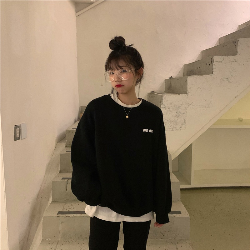 Áo Nỉ Nữ Dài Trung Bình In Chữ Thời Trang