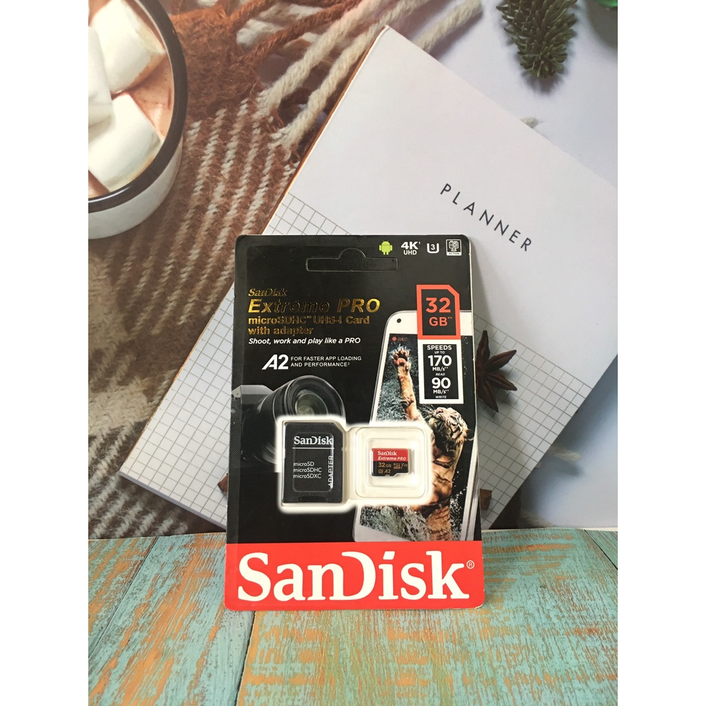 (New 2022) Thẻ nhớ microSDXC SanDisk Extreme 32GB,64GB, 32GB PRO 128GB PRO UHS-I V30 U3 4K UHD