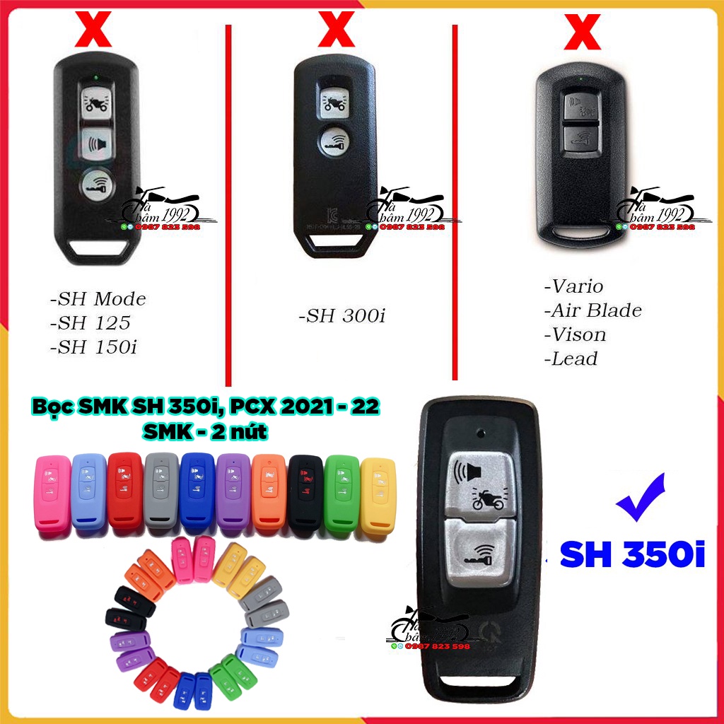 ★ ( COMBO 2 Món SH350i ) Bọc Chìa Khóa Silicon Smartkey SH 350 và Móc Chìa Khóa Spirit beast Chính Hãng ★