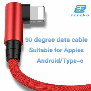 Dây cáp sạc nhanh 90 độ 1.2m 1.8m cho iphone android type-c usb-c