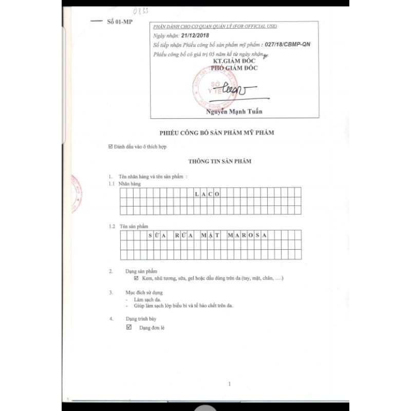 Gói test sữa rửa mặt marosa laco,sạch sâu,mờ mun | BigBuy360 - bigbuy360.vn