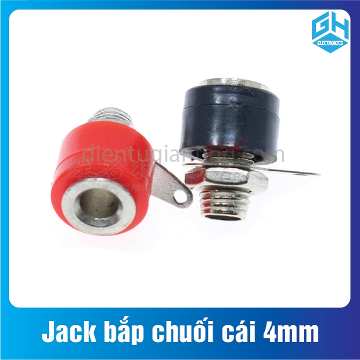 Combo 2 cặp Jack bắp chuối cái 4mm đen đỏ