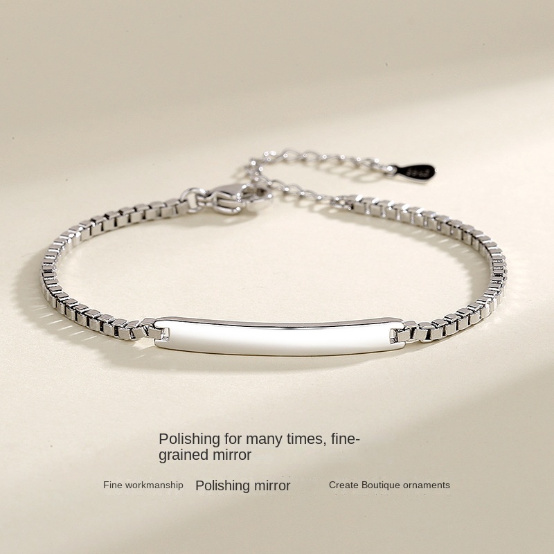 Vòng Đeo Tay Kỷ Niệm Dạng Phẳng Sáng Bóng Cho Cặ