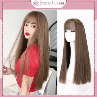 Tóc giả nữ nguyên đầu thẳng dài cao cấp nhuộm nhiều màu có thể dùng nhiệt tạo kiểu 8037