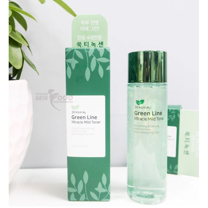 Nước Hoa Hồng Cân Bằng, Làm Dịu Da Chiết Xuất Thiên Nhiên Dearmay Green Line Miracle Mild Toner 150ml