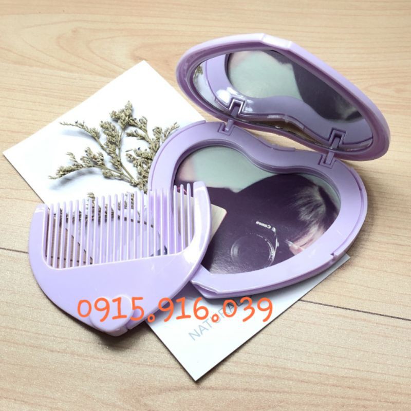 Gương lược bỏ túi hình trái tim