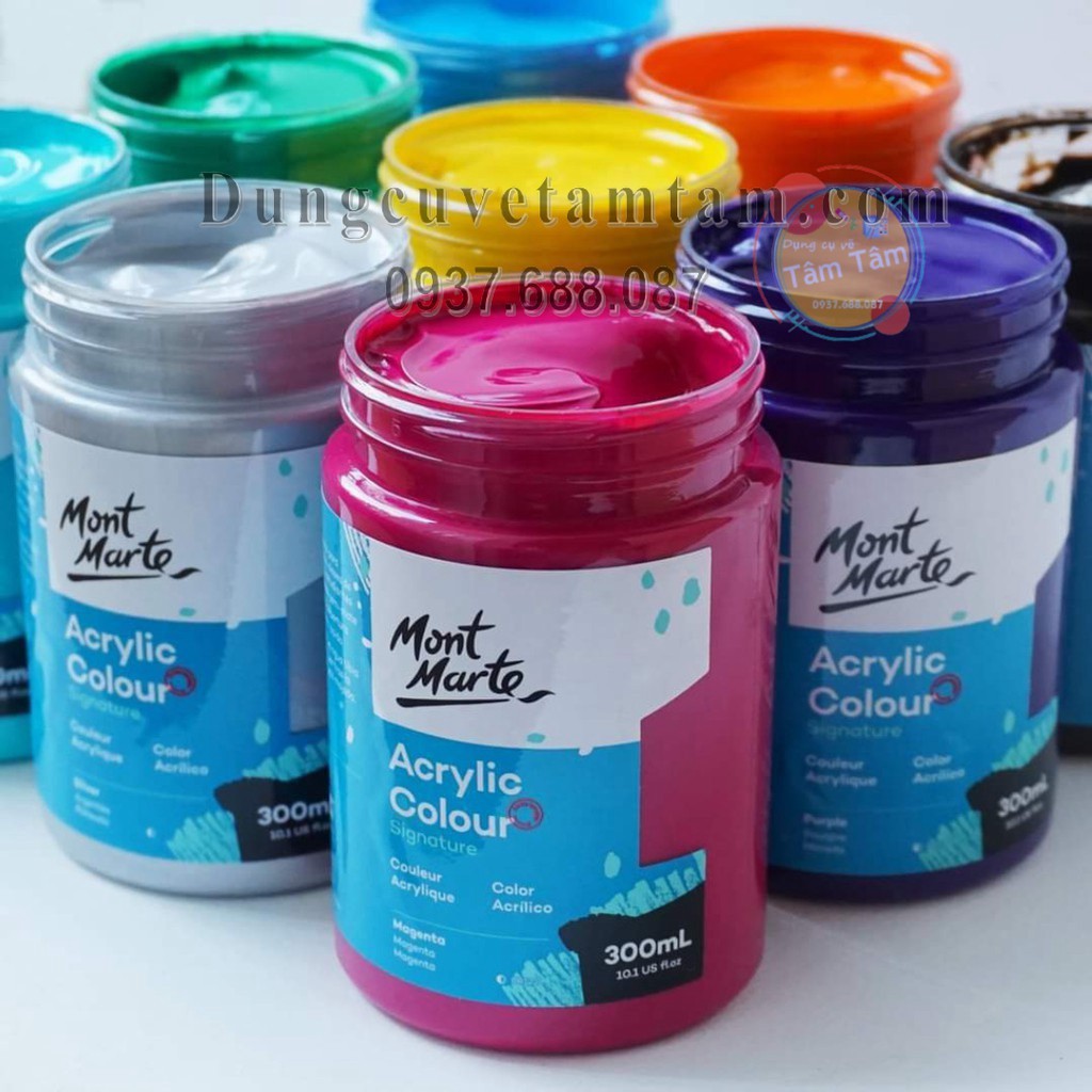 Màu Acrylic Mont Marte,  Mont Marte Studio Acrylic Paint 300ml-Link 1/3 -Dụng cụ vẽ Tâm Tâm