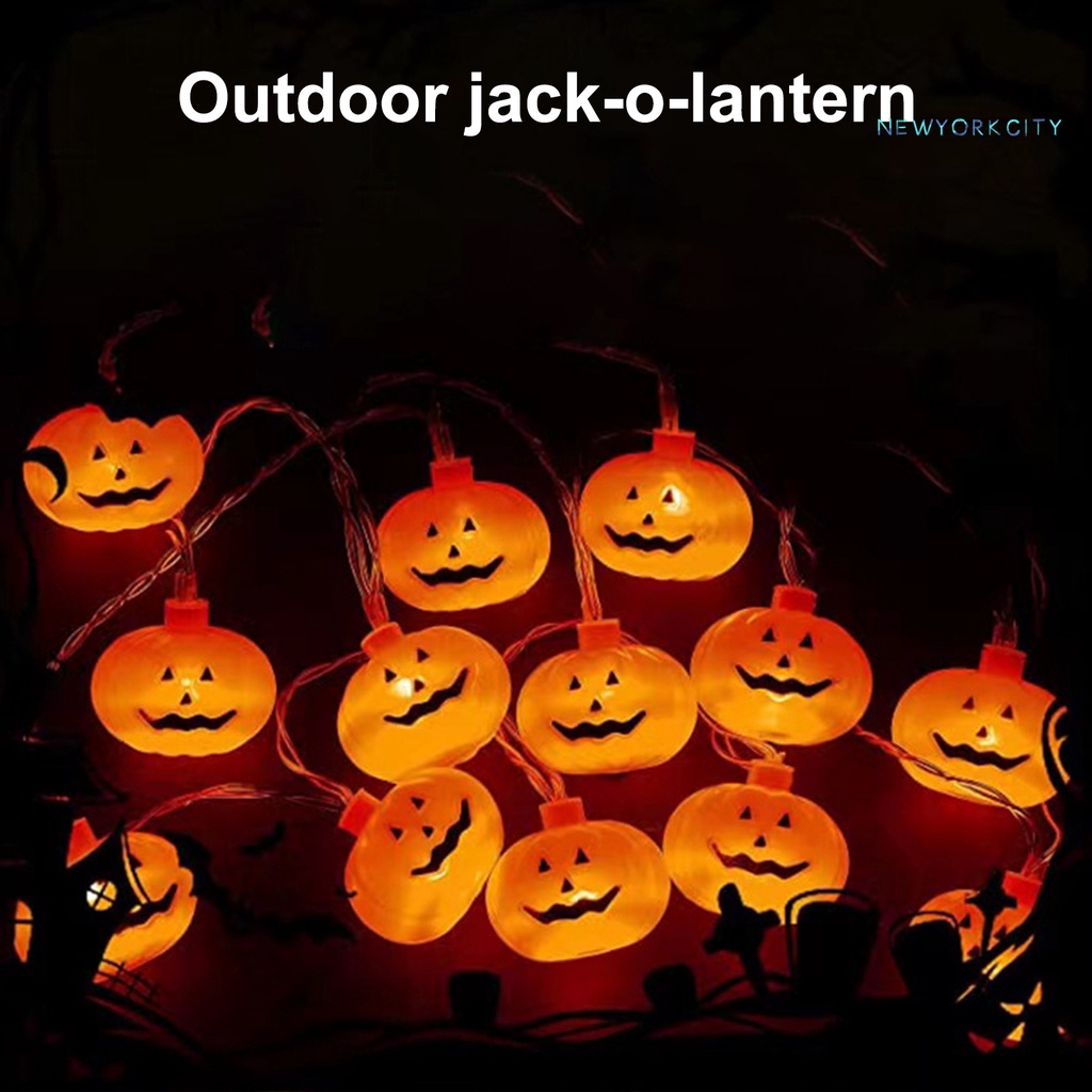 10 / 20 Dây Đèn LED 8 Bóng Hình Bí Ngô Chống Nước Trang Trí Halloween