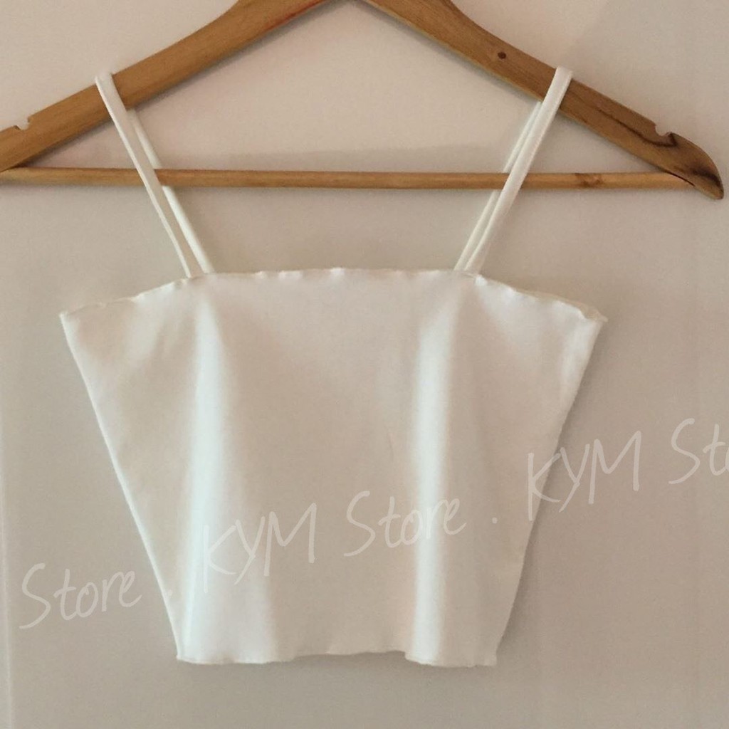 ÁO HAI DÂY FORM BASIC MÀU TRẮNG XINH
