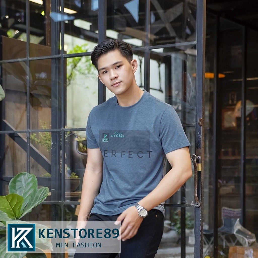 Áo thun nam cổ tròn PERFECT trẻ trung vải cotton muối KENSTORE89 ATP156