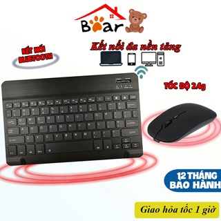 Chuột và Bàn phím bluetooth không dây, combo chuột + bàn phím không dây sử dụng đa nền tảng điện thoại, laptop, máy tính