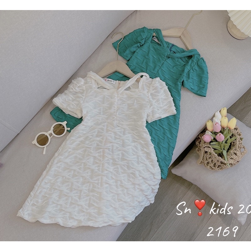 (12-25kg ) Váy Thun Xốp Tiểu Thư Đan Ngực Hottrend  2022, Váy Đi Tiệc Cho Bé Gái