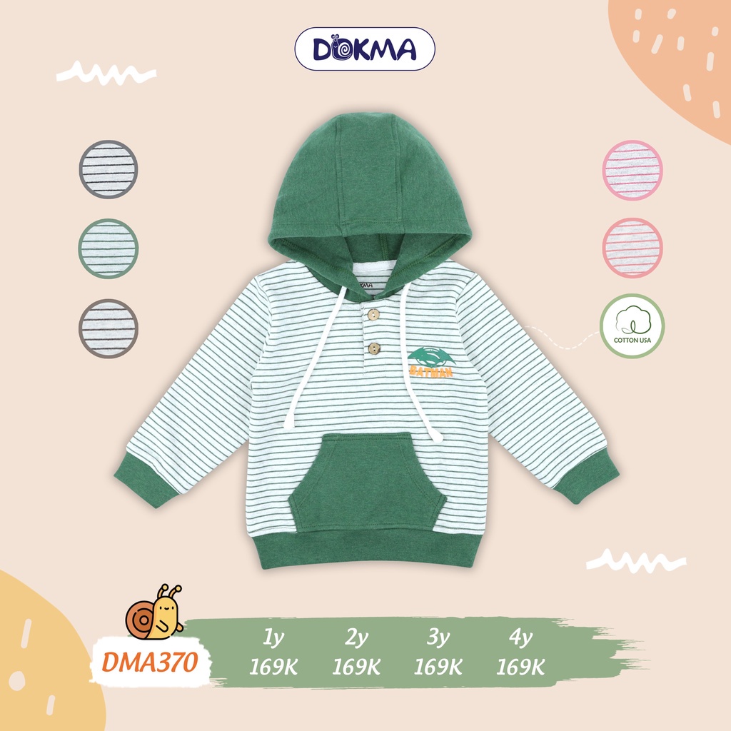 Dokma - Áo khoác nỉ có mũ Hoodie cho bé 1-4 tuổi DMA370