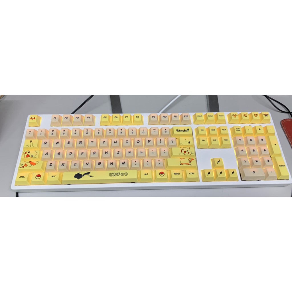 Bộ keycap Pikachu, Cherry Profile, thick PBT cho bàn phím cơ