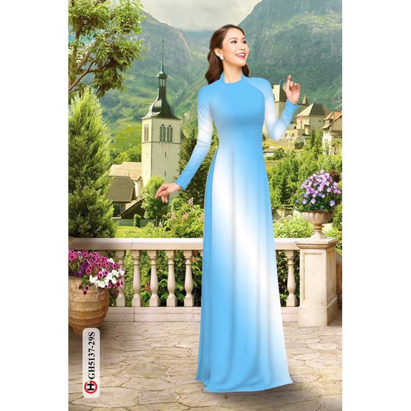 Vải áo dài màu ombre