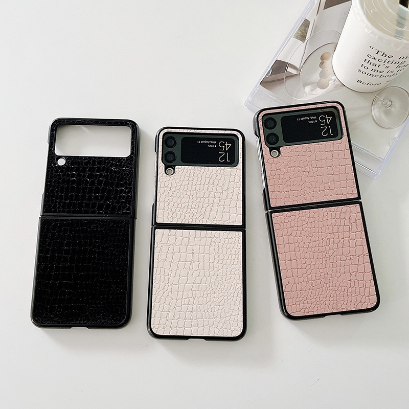 Ốp Điện Thoại Da Pu Sang Trọng Cho Samsung Galaxy Z Flip 3 5G ZFlip3 Zflip 3 Luxe Galaxy ZFlip3