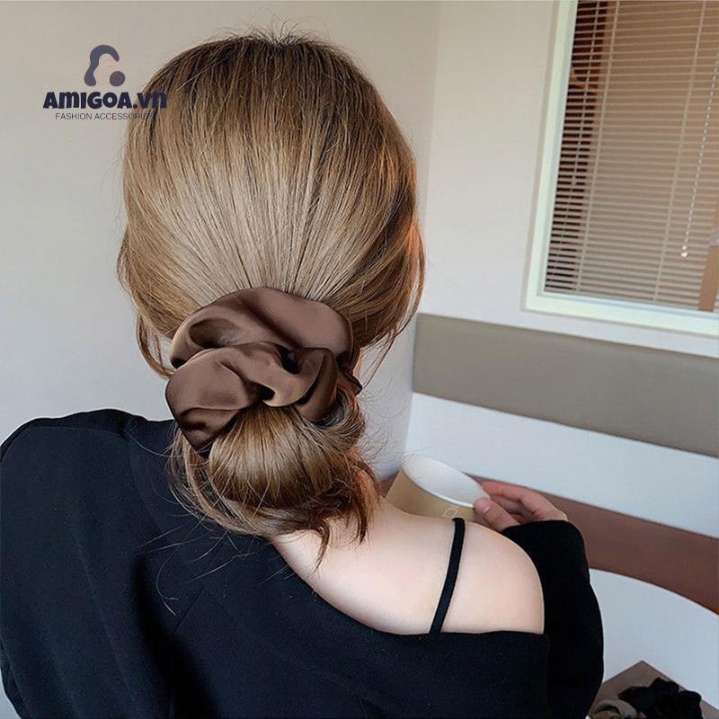 ✨✨Dây Buộc Tóc Bằng Vải Satin Cỡ Lớn Thiết Kế Đơn Giản