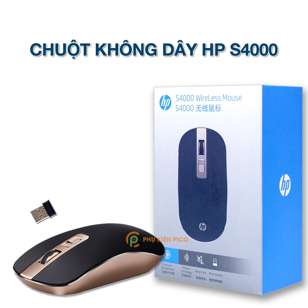 Chuột không dây Laptop HP chính hãng cao cấp - Chuột không dây Wireless văn phòng chính hãng HP S4000/S1000 Plus