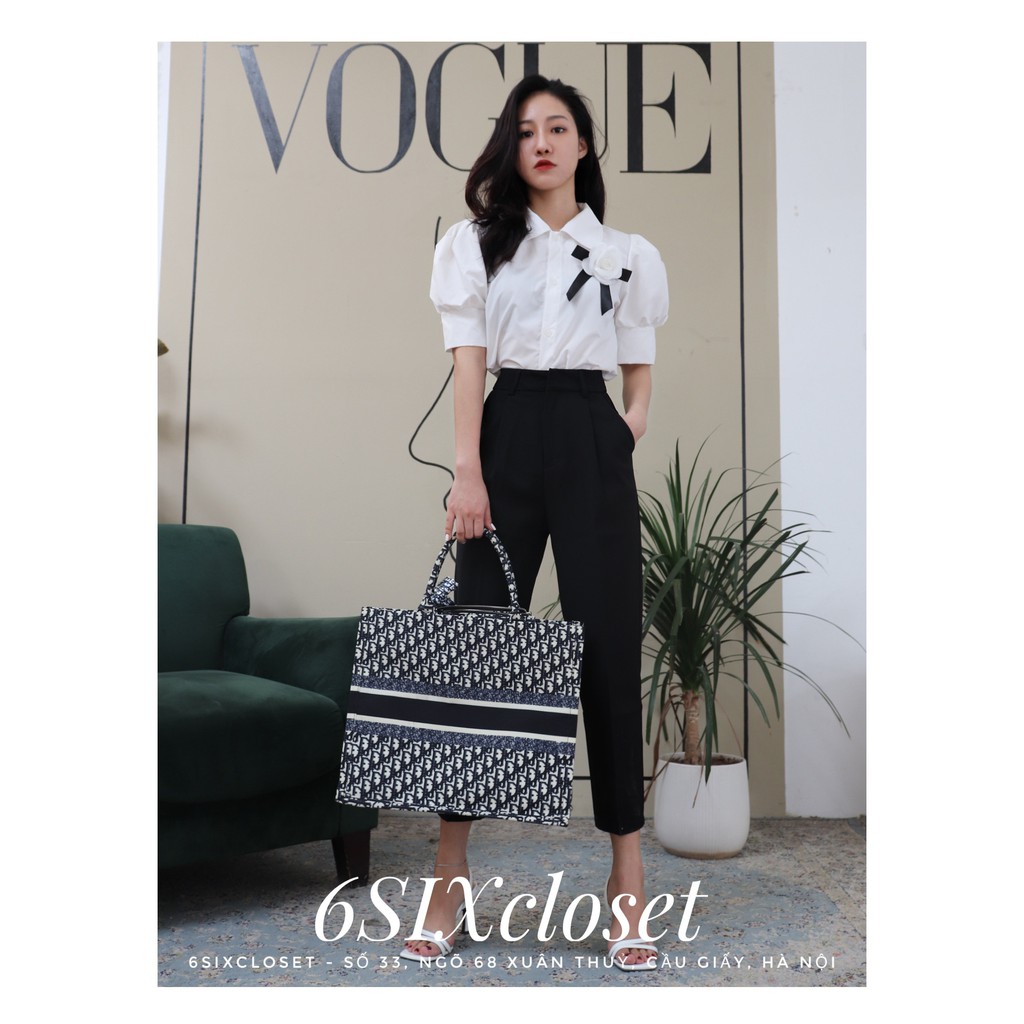 Sơ mi trắng cộc tay hoa Chanel