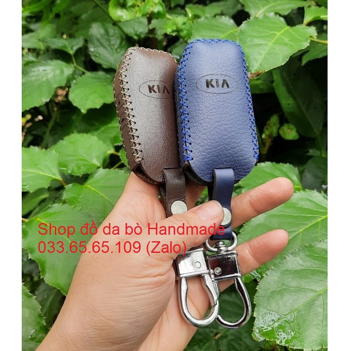 [KIA K3 New] Bao da chìa khóa KIA K3 2021, 2022 bằng da bò, bảo hành 12 tháng, kèm tặng móc khóa, khắc tên