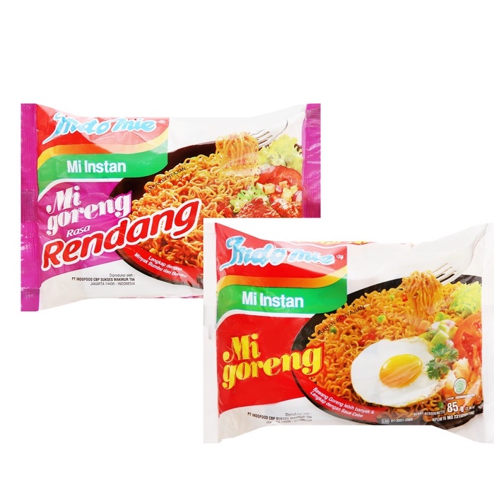 Thùng 40 gói mì xào khô indomie mix 2 vị ( bò và đặc biệt)